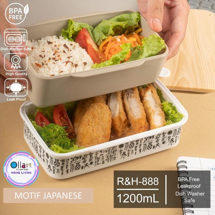 Gambar Kotak Makan 2 Layer Stackable Motif Printing Rh-888 - JAPANESE dari Ollahomeliving undefined Tokopedia
