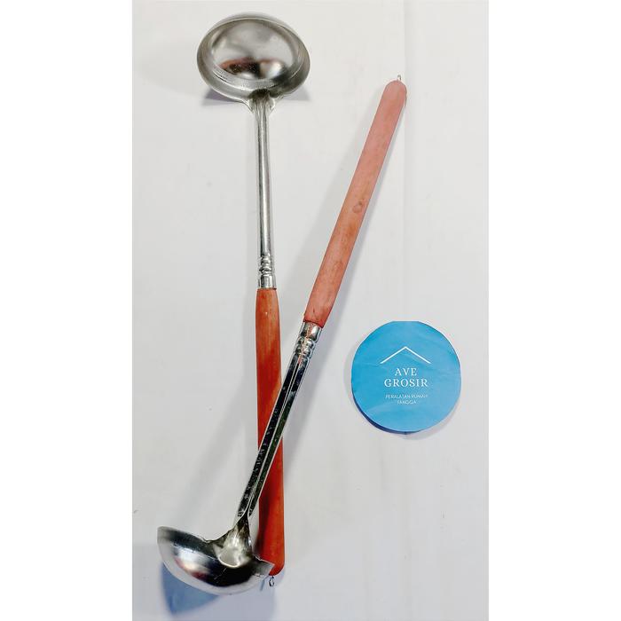 Gambar irus jumbo stainless cintung centong sendok kuah sayur bakso - IRUS KAYU dari AVE GROSIR undefined 4 Tokopedia