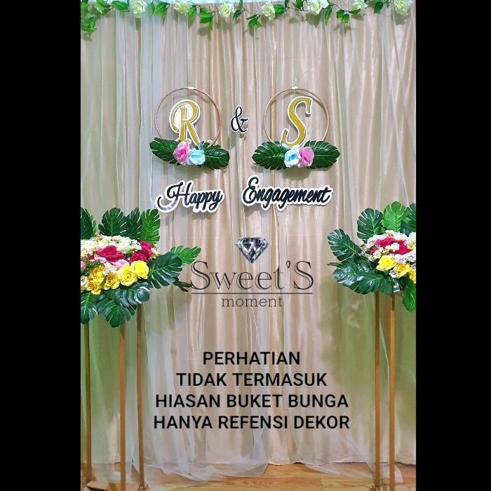 Gambar Paket Backdrop Lengkap Hiasan Lamaran Pernikahan Dekorasi dilapisi tile - MOCCA, PAKET HANYA KAIN dari Sweetmomentdekorasi undefined Tokopedia