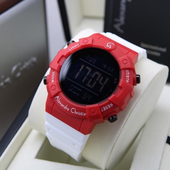 Gambar Jam Tangan Cowok Alexandre Christie AC9388  Digital - Putih Merah dari rajajamasli undefined Tokopedia