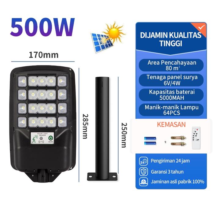 Gambar Benih lampu led Lampu Solar Tenaga Surya Lampu Jalan solar cell outdoor with Remote Garansi 3 tahun - 500W dari Benih. undefined Tokopedia