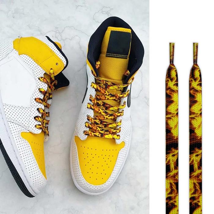 Gambar Tali Sepatu Corak Api Fire Shoelace - Kuning dari Hooop undefined Tokopedia