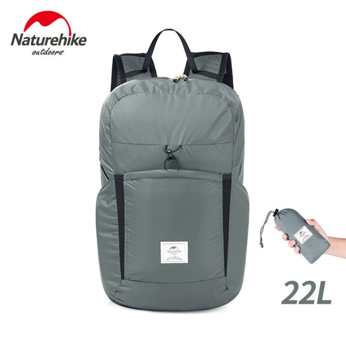 Gambar Naturehike Ultralight Foldable Backpack 22L (100% ORI) Ransel Lipat Waterproof Camping Hiking - Grey dari Panda Lane undefined Tokopedia
