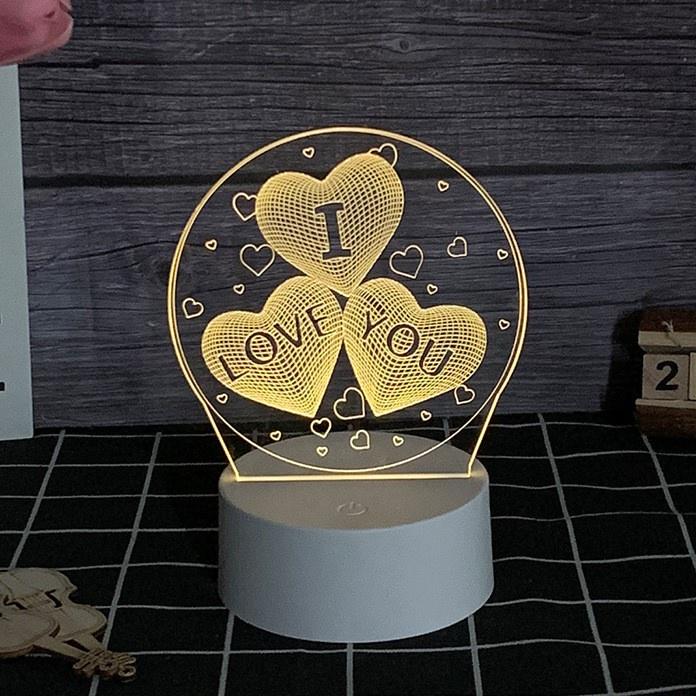 Gambar OSM - L966 Lampu Hias 3D / Lampu Hias Akrilik Transparan / Lampu LED 3D Dekorasi Rumah / Lampu Tidur Plastik Set - I Love You dari Online.Shopping.Mall undefined Tokopedia