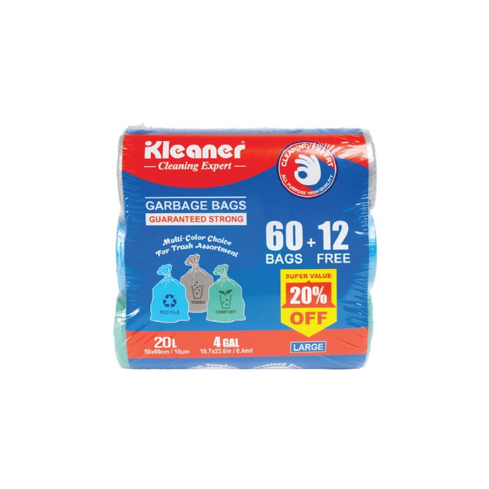 Gambar Kleaner Kantong Plastik Sampah 50 x 60 Cm 3 Roll 72 Pcs Trash Bag Size L Garbage Bag Serbaguna - Ukuran L - 72 pcs 20 liter dari Kleaner Indonesia undefined Tokopedia