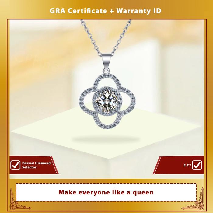 Gambar HARGA PROMO DI H. ALES/ Queen Jewelry - Kalung Daisy Necklace 1CT Sertifikat GRA Permata Moissanite Lapis Emas 18K - 1 CT dari H. ALES undefined Tokopedia