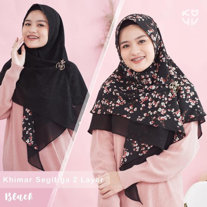 Gambar Koyu Hijab Instan Khimar Segitiga 2 Layer Bulak Balik - Black dari Koyuhijab Kab. Bandung Tokopedia