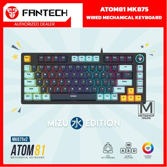 Gambar Fantech Atom81 MK875 V2 MK890 Wired Mechanical Gaming Keyboard Mizu - MK875 Navy Blue, Blue Switch dari Metashop Online undefined Tokopedia