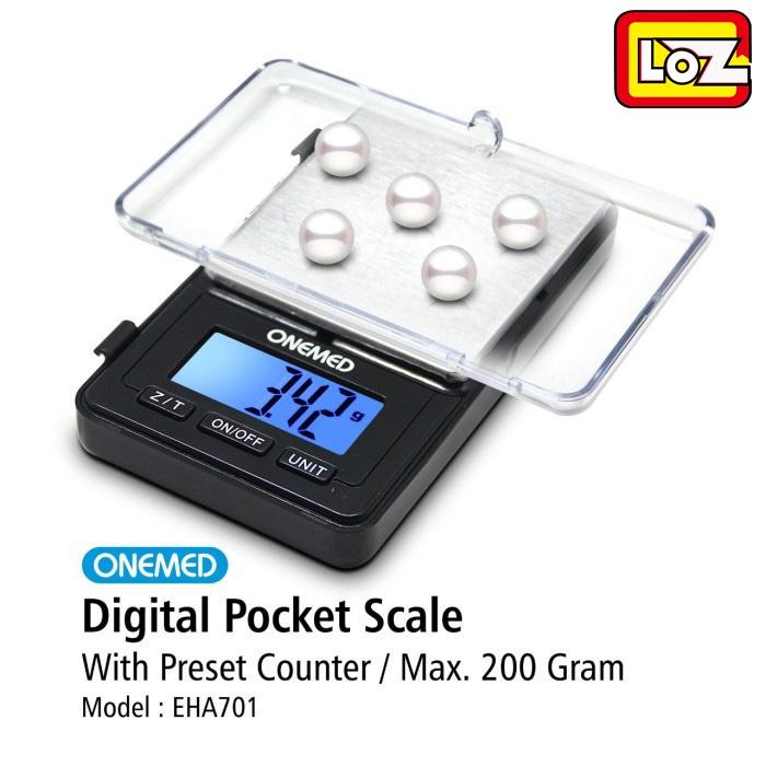 Gambar ONEMED Pocket Scale Mini EHA-701 | Timbangan Pocket Digital 200gr - EHA-701 dari LOZ INDONESIA undefined Tokopedia