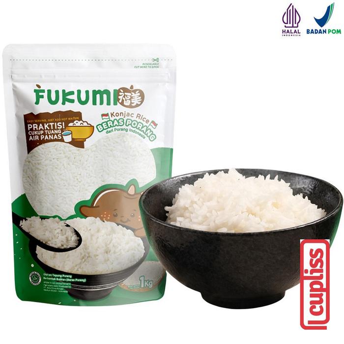 Gambar FUKUMI Beras Porang Shirataki Konjac Rice Pouch 1kg MPASI Instant Anak Sehat Praktis Diet - Pouch 1kg dari Cupliss undefined Tokopedia