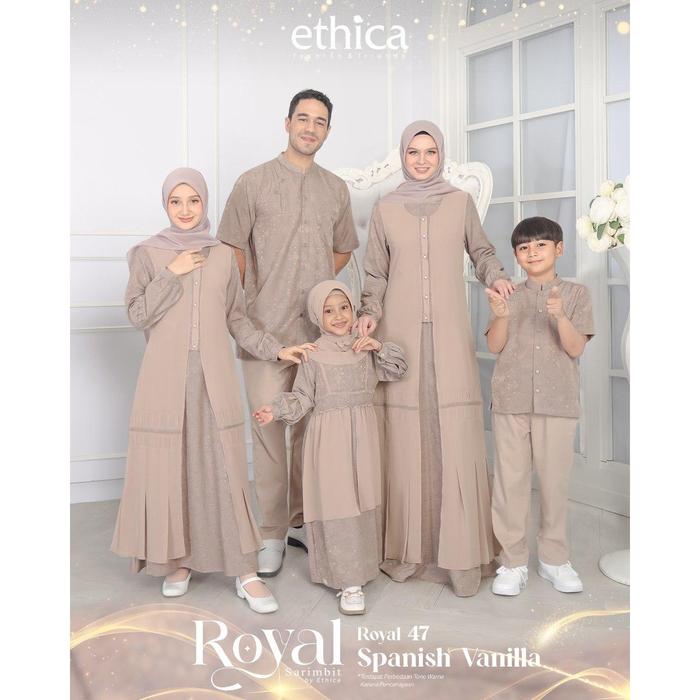 Gambar ETHICA Baju Muslim Sarimbit Lebaran Seragam Keluarga ROYAL 47 Spanish Vanilla - GAMIS, L dari ETHICA MALANG undefined Tokopedia