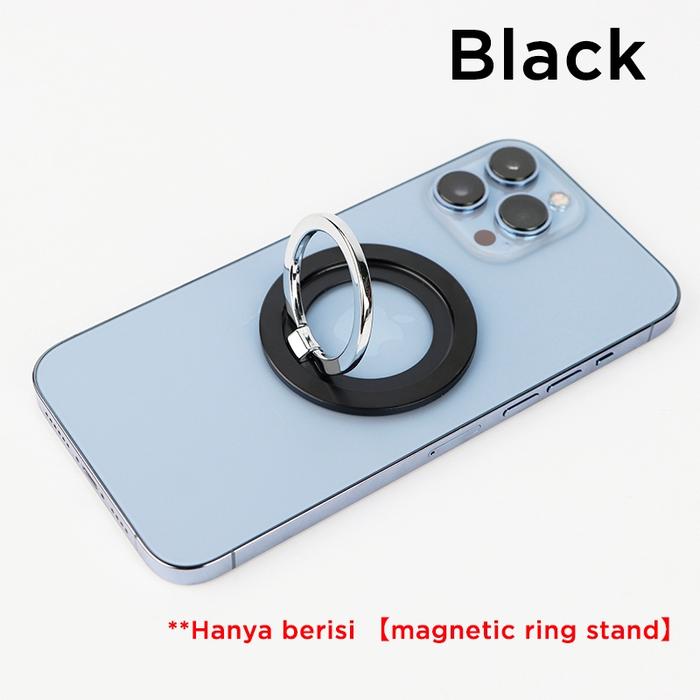 Gambar Magnetic Finger Ring Holder Magnetic Detachable 360 Degree Rotatable Foldable Swivel Adjustable Stand HP Bracket untuk iPhone 12 13 14 15 Series/Casing Magsafe Handphone - Black dari LightTlife.Toko undefined Tokopedia
