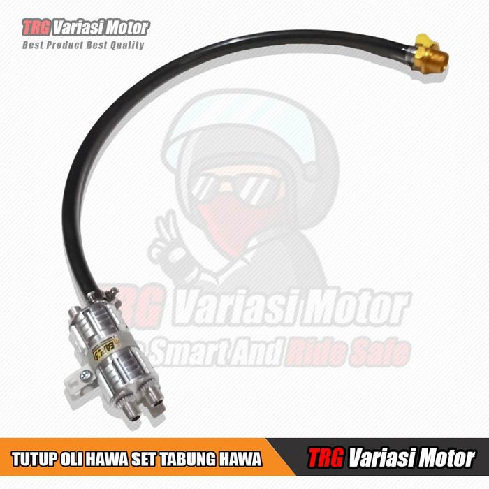 Gambar Tutup Oli Hawa Tutup Oli Variasi Tutup Oli Selang Hawa Set Tabung Hawa CNC Panjang Selang 50 cm - Silver, Scorpio dari TRG Variasi Motor undefined Tokopedia