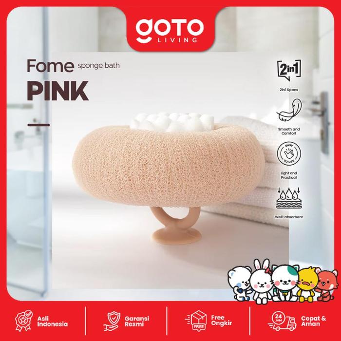 Gambar (Best Offer) Goto [COD] Fome Sponge Bath Shower Puff Spons Mandi Badan Pengangkat Daki - PINK dari Goto Living undefined Tokopedia