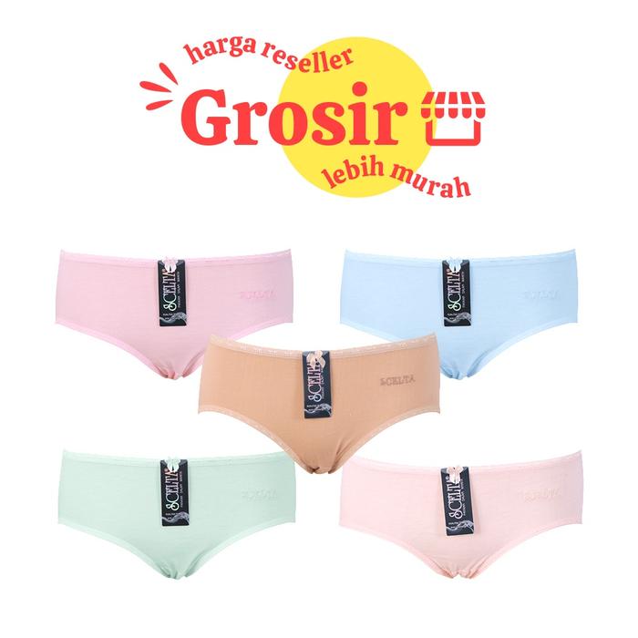 Gambar Scelta - 1 lusin Grosir Celana Dalam Wanita Basic Polos Lusin Cd Sc 10 Grosir - M, 12 pcs dari Scelta Underwear undefined Tokopedia