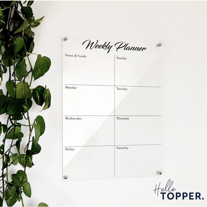 Gambar Daily Planner Akrilik | Wall Planner | Schedule Board |Papan Jadwal - 35x45 dari Hello.Topper undefined Tokopedia