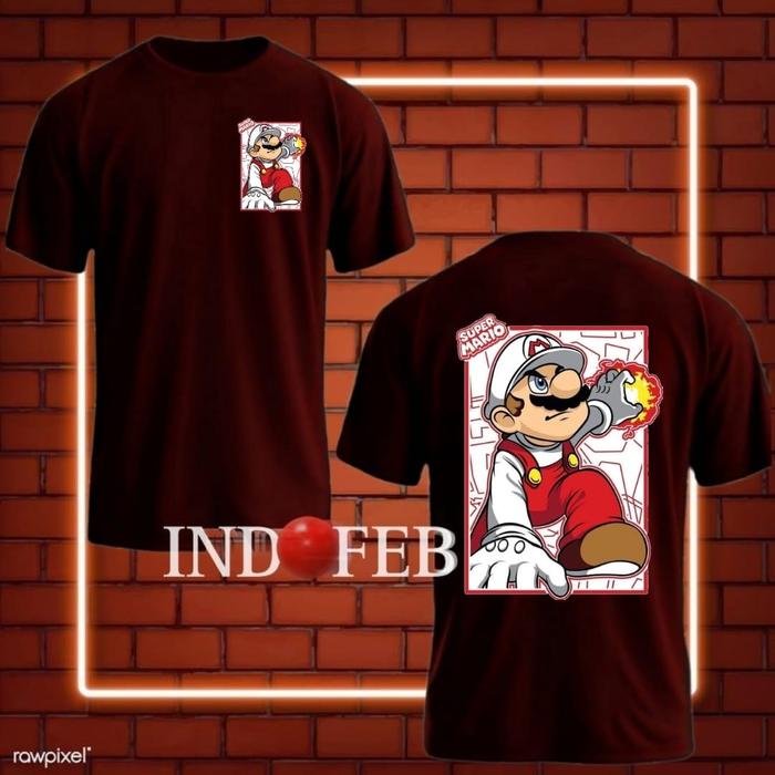 Gambar KAOS DEWASA MARIO/6 ukuran/GAMBAR DEPAN BELAKANG/ BAJU DISTRO KAOS / SABLON DIGITAL /ATASAN  / PAKAIAN PRIA WANITA /UNISEX/KAOS DALAM Oblong Combed Surfing Katun - MARON, S dari INDOBEST COLLECTION_NEW undefined Tokopedia