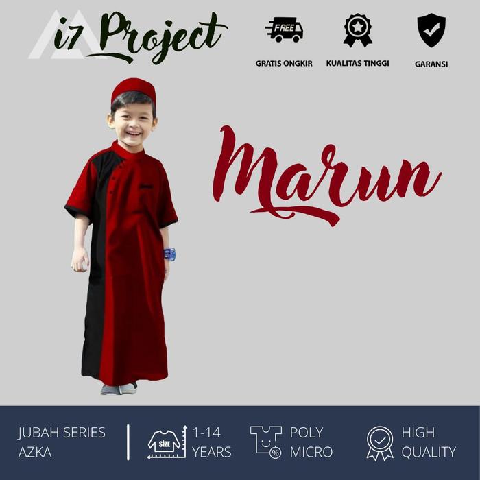 Gambar Jubah Anak Model AZKA Usia 1-14 Tahun Gratis Peci Rajut / 5 Varian Warna - Marun, (S) 1-2 Tahun dari i7 PROJECT undefined Tokopedia