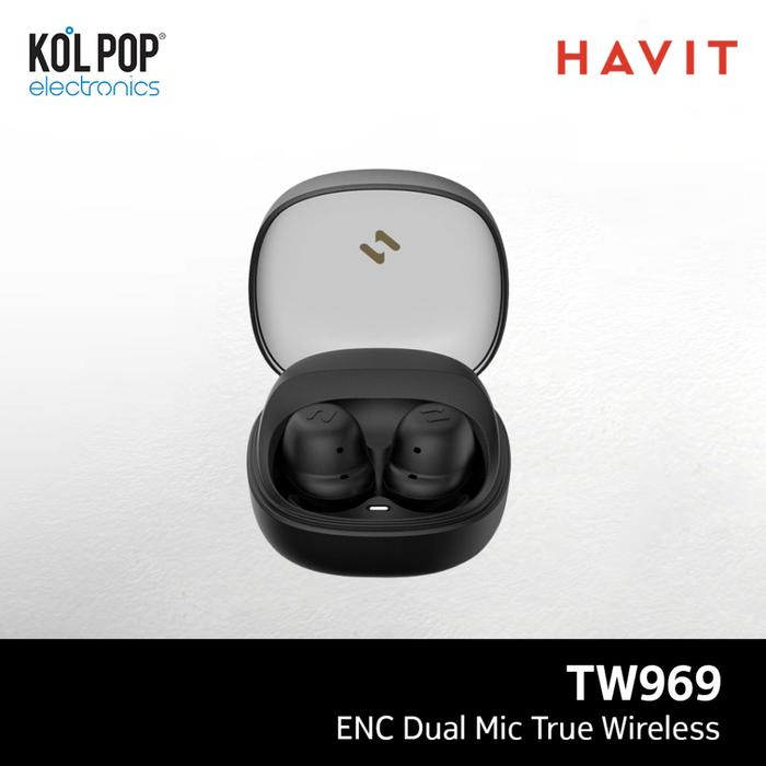 Gambar Havit TW969 ENC Dual Mic True Wireless HD Stereo Sound with Game Mode - Hitam dari Koolpop Electronics undefined Tokopedia