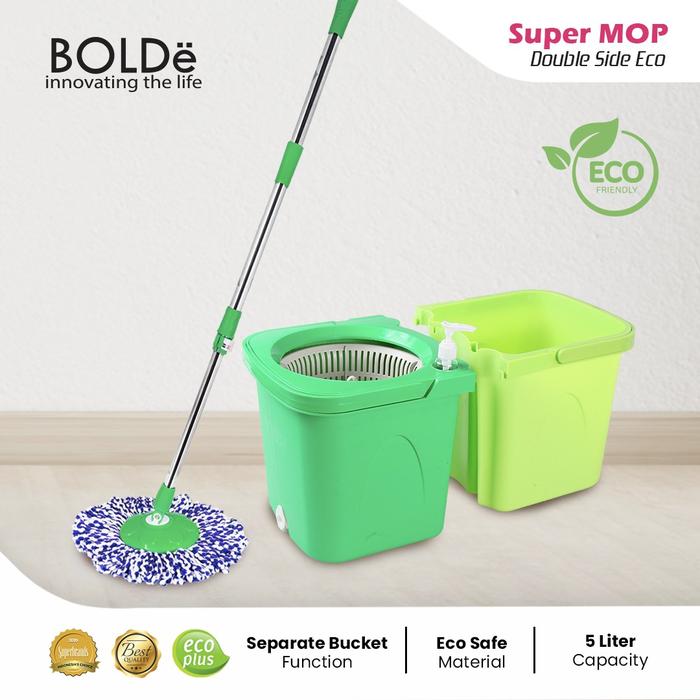 Gambar BOLDe Super Mop Double Side Eco (Alat Pel Otomatis) - Hijau dari Bolde Official Store undefined Tokopedia