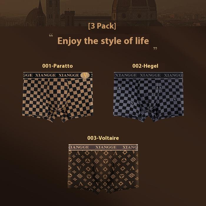 Gambar xiangge-Advanced Technology Modal Men's Underwear: Temperature Control, Magnetic Moisture Absorption, Breathable, Grid Pattern, Boxer Shorts Gift Set Pria Katun Dewasa Pendek - SET A, L dari XIANGGE Indonesia undefined Tokopedia