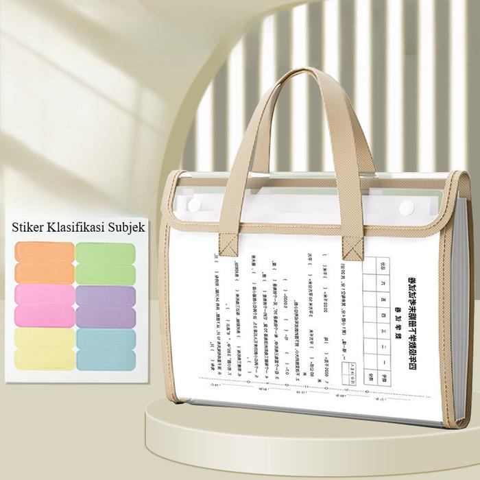 Gambar Tas Map Sekolah Tas Map Transparan Tas File Ukuran Kertas A4 13pcs dengan Kompartemen Tas Kertas Ujian Tas Ujian Siswa Tas File Kantor Tas Penyimpanan File / File / Percetakan Tas Penyimpanan Rumah Kantor - Khaki dari ToyLove undefined Tokopedia