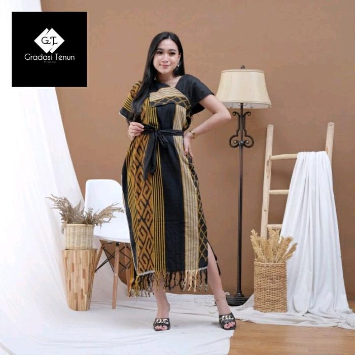 Gambar Dress Aurora | Dress Etnik | Dress Kondangan - A, L dari Baju Tenun Etnik undefined 4 Tokopedia