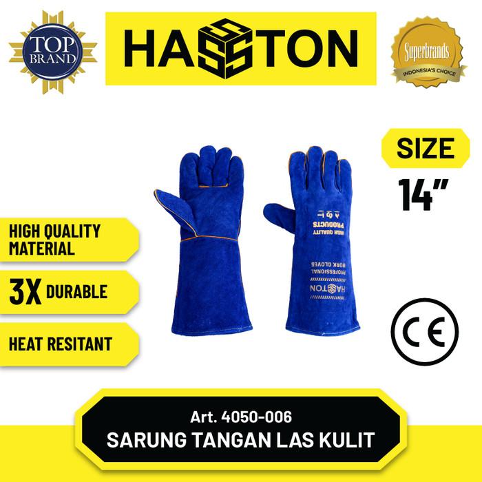 Gambar Hasston Sarung Tangan Kulit Biru 14” / Safety Gloves (4050-006) - 14 inch dari Hasston Tools undefined Tokopedia