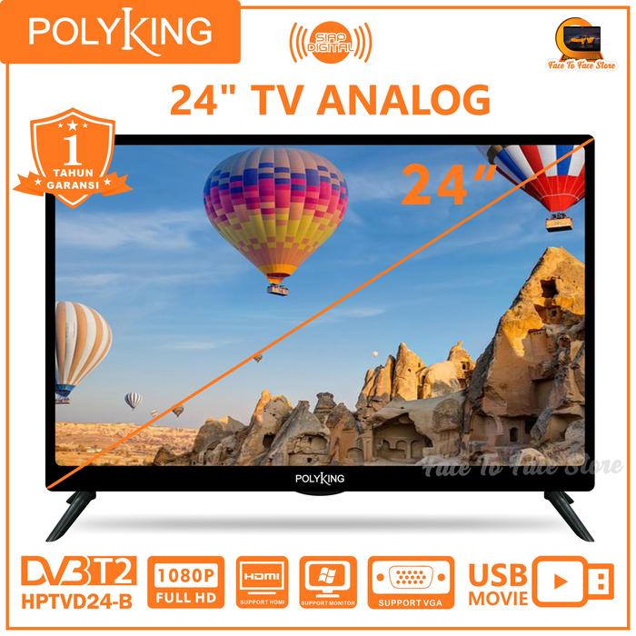 Gambar TV Digital 24 inch-B.TV Tanpa Set Top Box.TV Monitor.Polyking.DVB-T2.FHD.Garansi Resmi.TV murah.TV Portable.TV Mini HDMI.TV Tabung.Android TV.LED TV.Smart TV.TV Kecil.TV Android 32 inch.TV Digital Mini.TV LCD Murah.TV Murah Cuci Gudang.Televisi - 24 inch - TV Analog dari Face To Face Store_NEW undefined Tokopedia