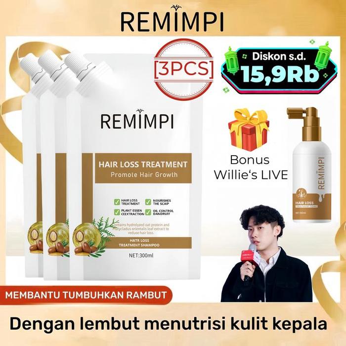 Gambar REMIMPI Hair Loss Treatment Shampoo 300ml【3PCS】Hadiah Edisi Terbatas REMIMPI HAIR TONIC 50ML - Isi 3 pcs dari REMIMPI Hair Care Store undefined Tokopedia