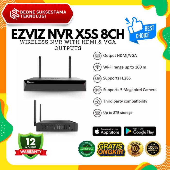 Jual EZVIZ X5S-8W CHANNEL NVR WIRELESS HDMI VGA OUTPUT Kota