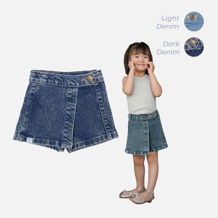 Gambar Lisa Skort Jeans -  Celana Rok Jeans Anak Perempuan | Skort Jeans Anak Perempuan | Celana Rok Anak Perempuan Usia 1-12 tahun candybutton - Dark Denim, 10 dari candybuttonshop undefined Tokopedia