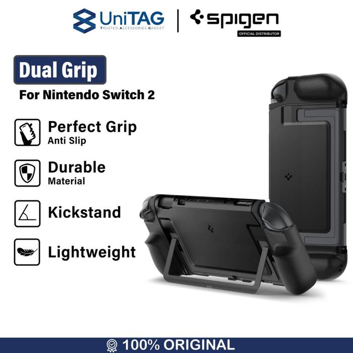 Gambar Case untuk Nintendo Switch 2 Spigen Dual Grip Stand Protective Dock Cover Casing - Black dari UniTAG Store undefined Tokopedia