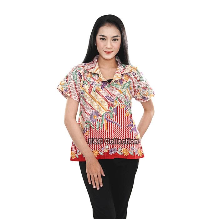 Gambar Blouse Batik Larissa - Atasan Batik Wanita – Blouse/Hem Batik - Batik Modern/Kekinian - Baju Kerja/Kantor - S-M-L-XL-XXL-3L-4L-5L Panjang Katun Cewek Dewasa Motif - Blouse Merah, L dari EnC Collection undefined Tokopedia