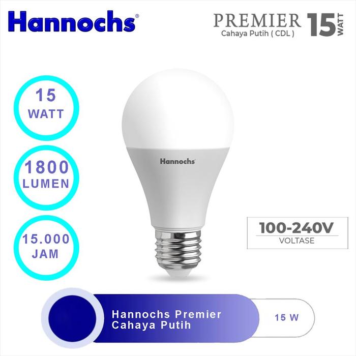 Gambar Lampu LED Hannochs Premier 15 Watt Cahaya Putih 15W 6500 K Cool Day Light - PUTIH dari Happy Mart Online undefined Tokopedia