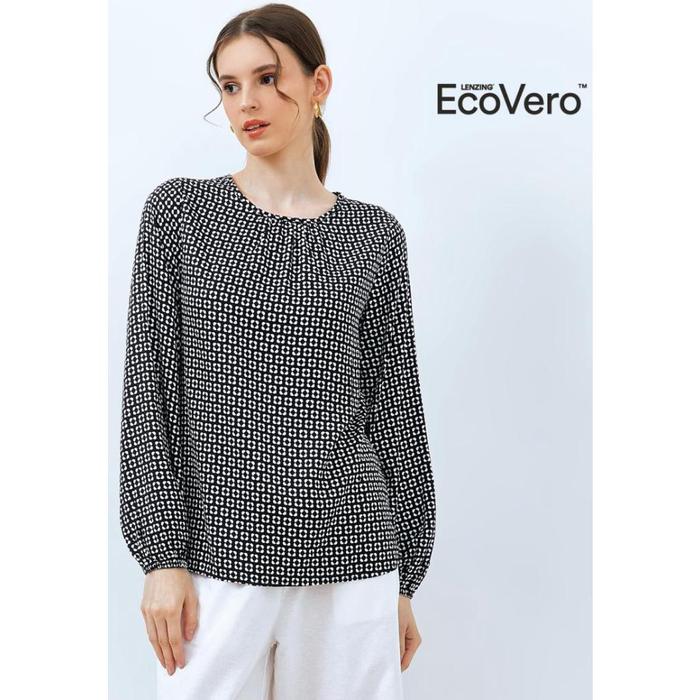 Gambar Morphidae x EcoVero -  Garvita Blouse Wanita Lengan Panjang Warna Hitam - S dari Morphidae Stores undefined Tokopedia