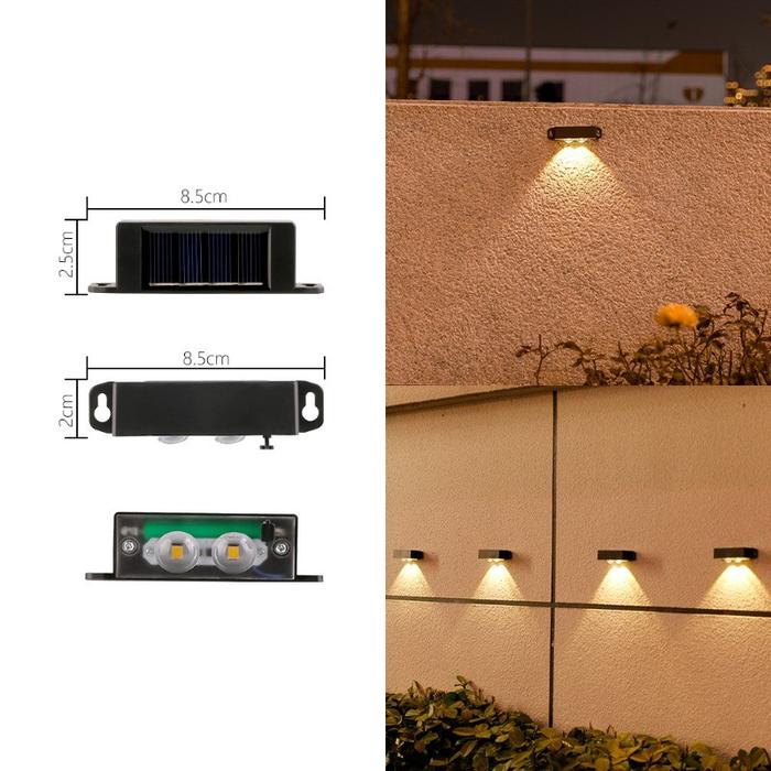 Gambar Vixplorn 1/2/3LED Lampu Dinding Surya/ Lampu Dinding Taman Outdoor Lampu Taman Tenaga Surya Outdoor Wall Light LED Tembok Waterproof - 2LED dari Vixplorn undefined Tokopedia