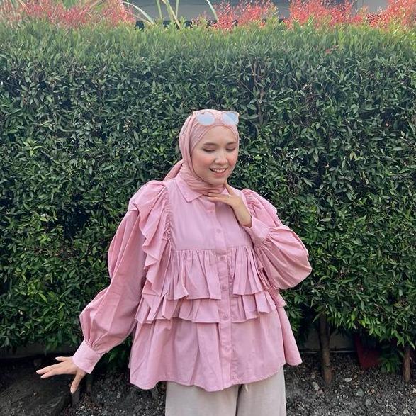 Gambar Ladyfemmes Kania Blouse Fashion Wanita Atasan Muslim - Dusty Pink dari Ladyfemmes undefined Tokopedia