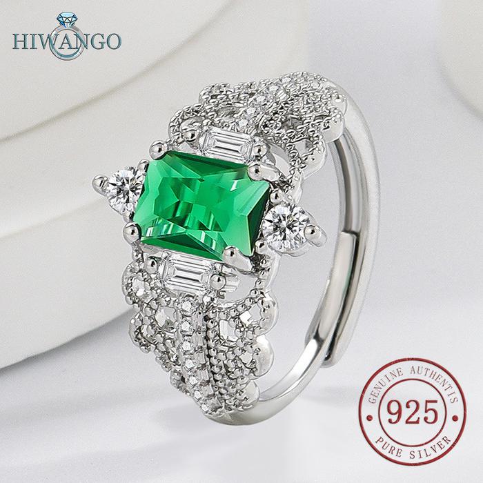 Gambar HIWANGO Cincin Zircon Hijau Perak 925 Fashion Wanita - hijau, Dapat disesuaikan dari HIWANGO Kab. Gresik Tokopedia
