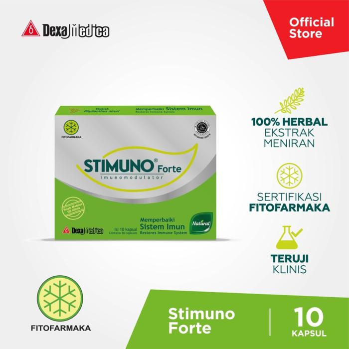 Gambar Stimuno Forte 10 Kapsul - Vitamin Herbal dan Halal Untuk Imun Tubuh Dewasa - blister isi 10 dari Dexa Medica undefined Tokopedia