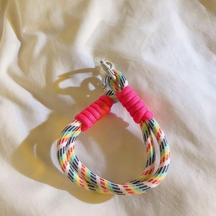 Gambar Tali gantungan gelang HP universal Phone Lanyard strap mini Gantungan handphone antihilang rantai Gantungan tas tali warna warni Kunci USB kamera ponsel jala dikepang multifungsi korean Keychain liontin aksesoris kosmetik aesthetic - R2 Multi Color dari Miss U Stationery Store undefined Tokopedia