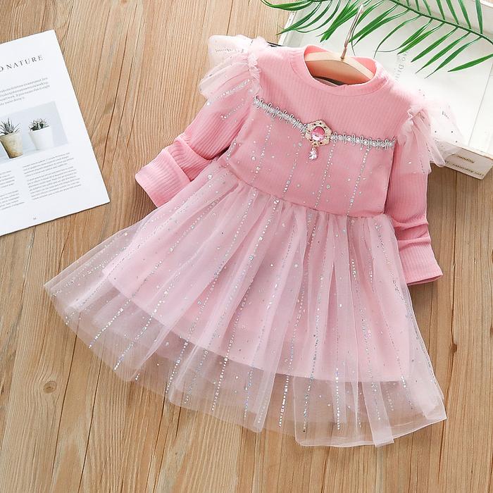 Gambar 1-6 Tahun Gadis Dress Tutu Safir Baju Pesta Ultah Elsa Anak Perempuan Gaun Princess Hadiah ulang tahun - Merah Jambu, L/100(2-3 tahun) dari GZWXM undefined Tokopedia