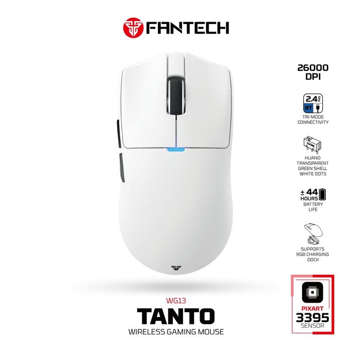 Gambar Fantech WG13 WG-13 TANTO Wireless Gaming Mouse PAW 3395 Tri Mode Connectivity WG 13 with Charging Dock - White dari Clover Gaming Indonesia undefined Tokopedia
