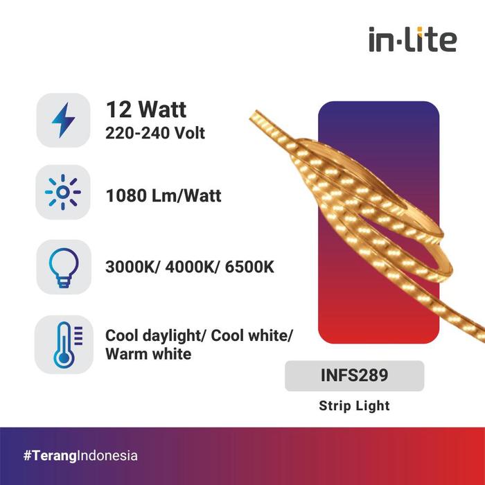 Gambar in-Lite Lampu LED Strip Light INFS289 - 5 Meter - End Cap dari IN - LITE LED undefined Tokopedia