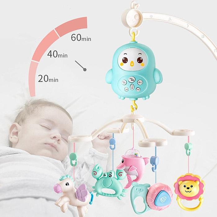 Gambar BabyBeeBoo Music Box + Remote Sleeping Baby Mainan Premium Gantungan Bel Musik Bayi Tidur - BLUE dari Baby Bee Boo undefined Tokopedia