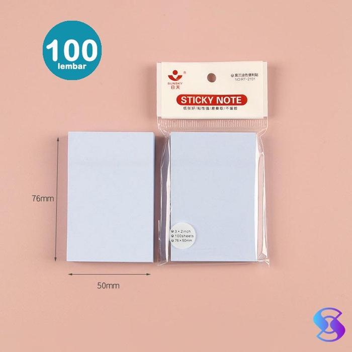 Gambar STICKY NOTE POLOS/Stiker Memo/Kertas Catatan 100 Lembar - Stazionario - Kecil-Biru dari Stazionario undefined Tokopedia