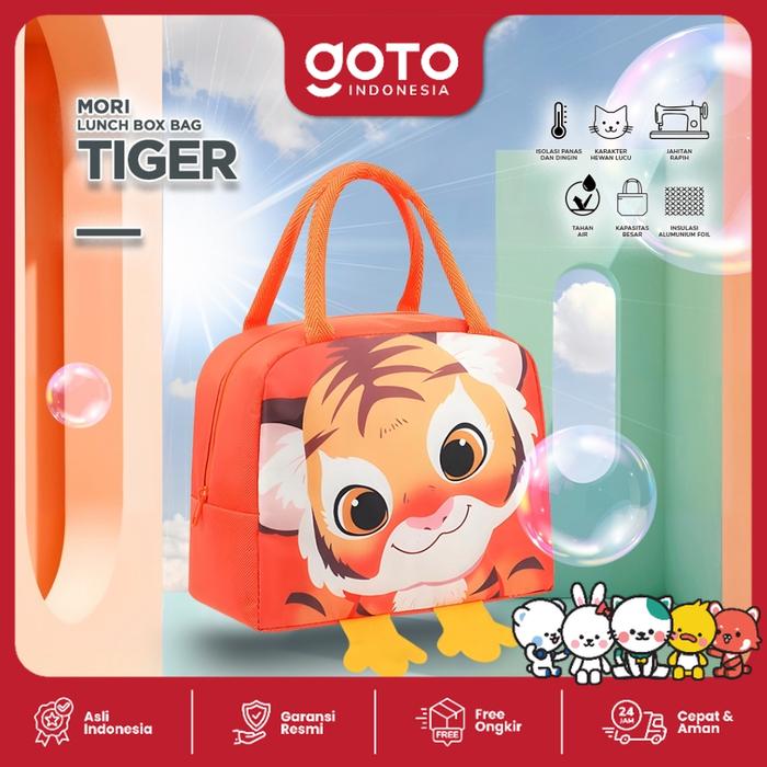 Gambar Goto [COD] Mori Tas Bekal Kotak Makan Lucu Anak Sekolah Lunch Bag Premium - TIGER dari Goto.Indonesia undefined Tokopedia