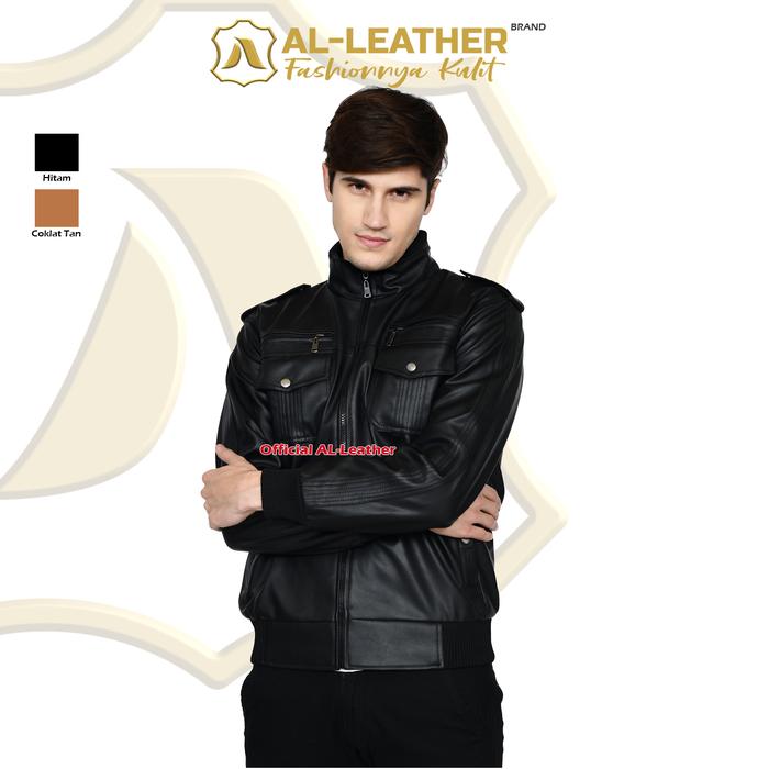 Gambar AL-Leather Jaket Kulit Pria Terbaru Exclusive Eropa Hitam Tan Kantong Leather Top Lembut Casual - Hitam, M dari AL Leather undefined Tokopedia