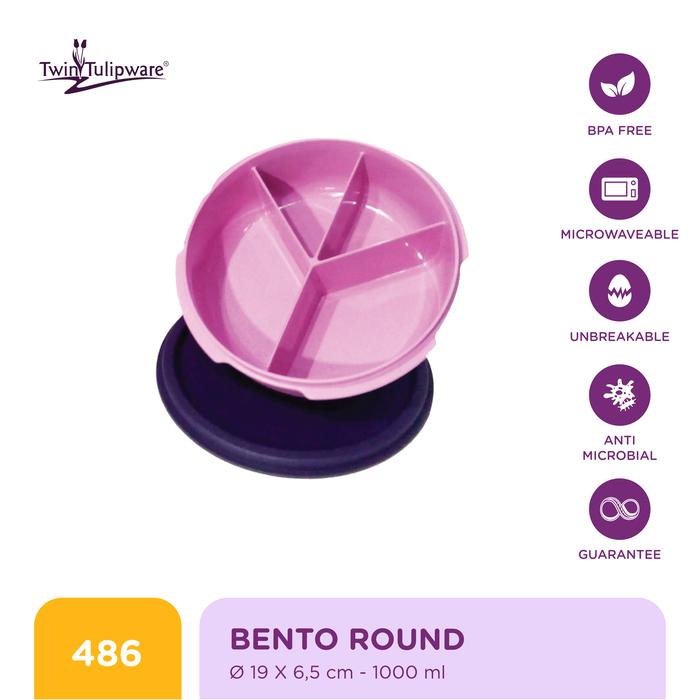 Gambar win Tulipware Bento Round - Pink Lady dari Twin Tulipware Indonesia undefined Tokopedia