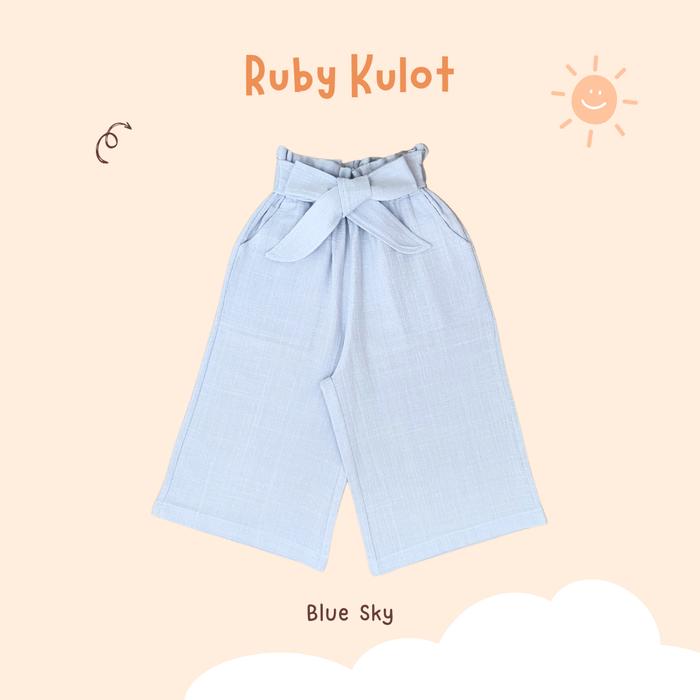 Gambar Yobebee Ruby Kulot Celana Anak Perempuan Usia 4 6 7 9 Tahun Bawahan Kids Pants Katun Polos Model Casual Santai Girls Fashion Anak Cewek - BLUE SKY, L dari yobebee undefined Tokopedia